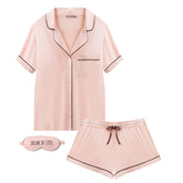 Bamboo Short Pyjama Set in Peach Powder